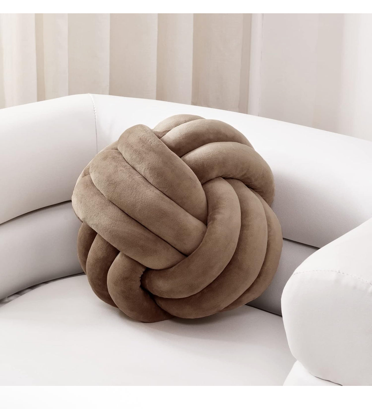 Sioloc Soft Knot Ball Pillows,Round Throw Pillow Cushion Home Decoration Plush Pillow,Throw Knotted Pillow Handmade Round Plush Pillow