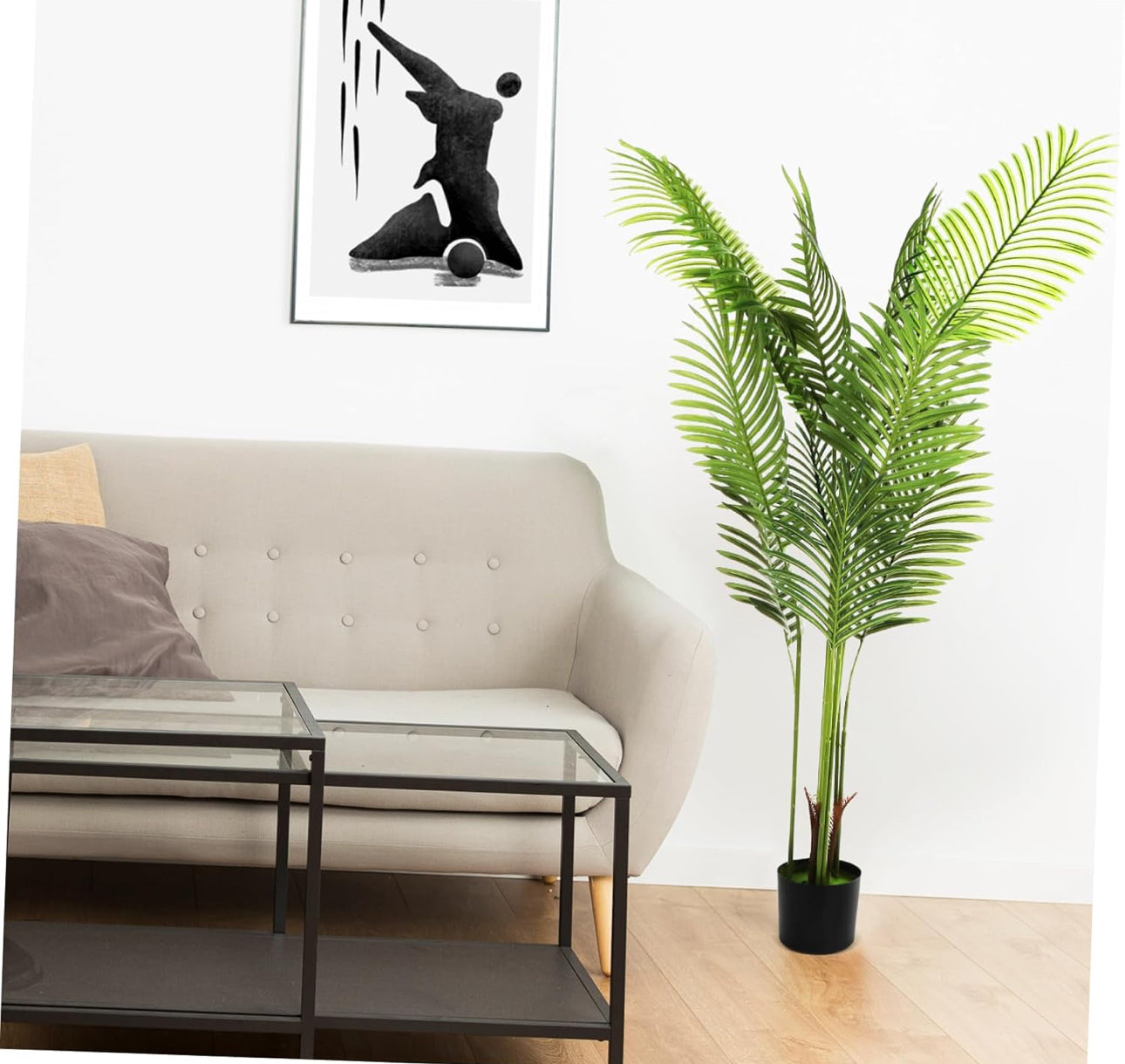 Artificial Palm Tree with Pot Fake Greenery Tree Decoration for Home Porch Office