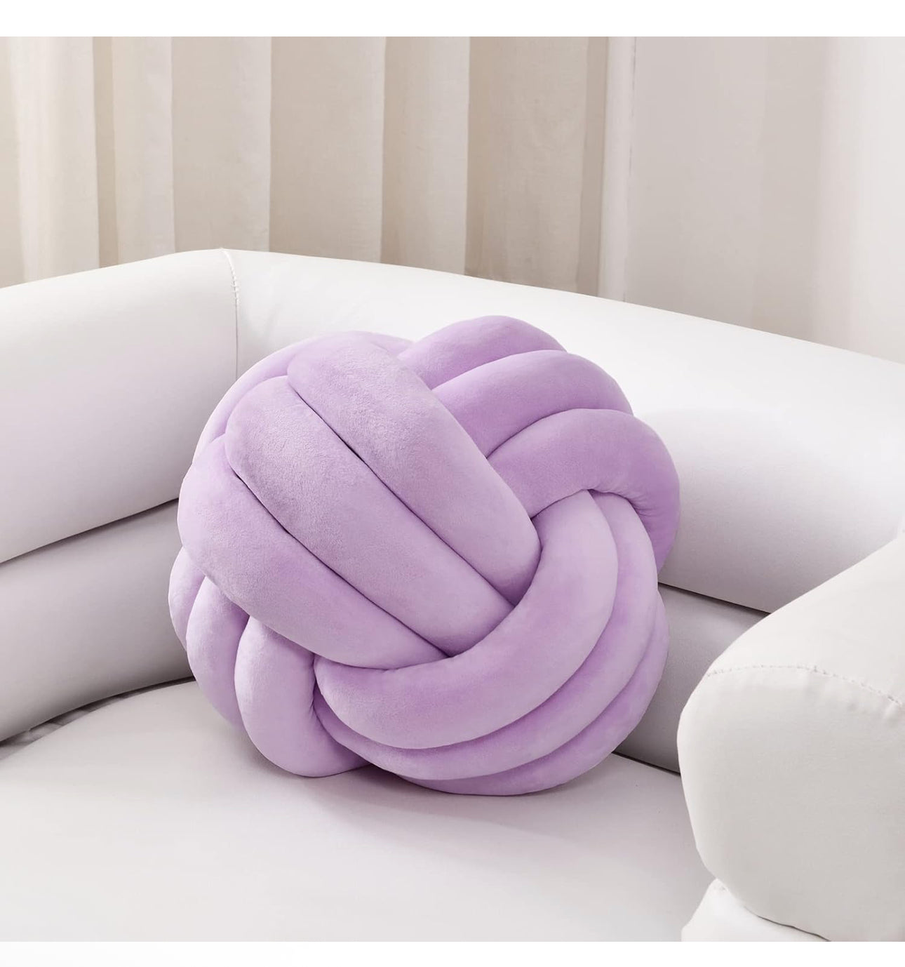Sioloc Soft Knot Ball Pillows,Round Throw Pillow Cushion Home Decoration Plush Pillow,Throw Knotted Pillow Handmade Round Plush Pillow