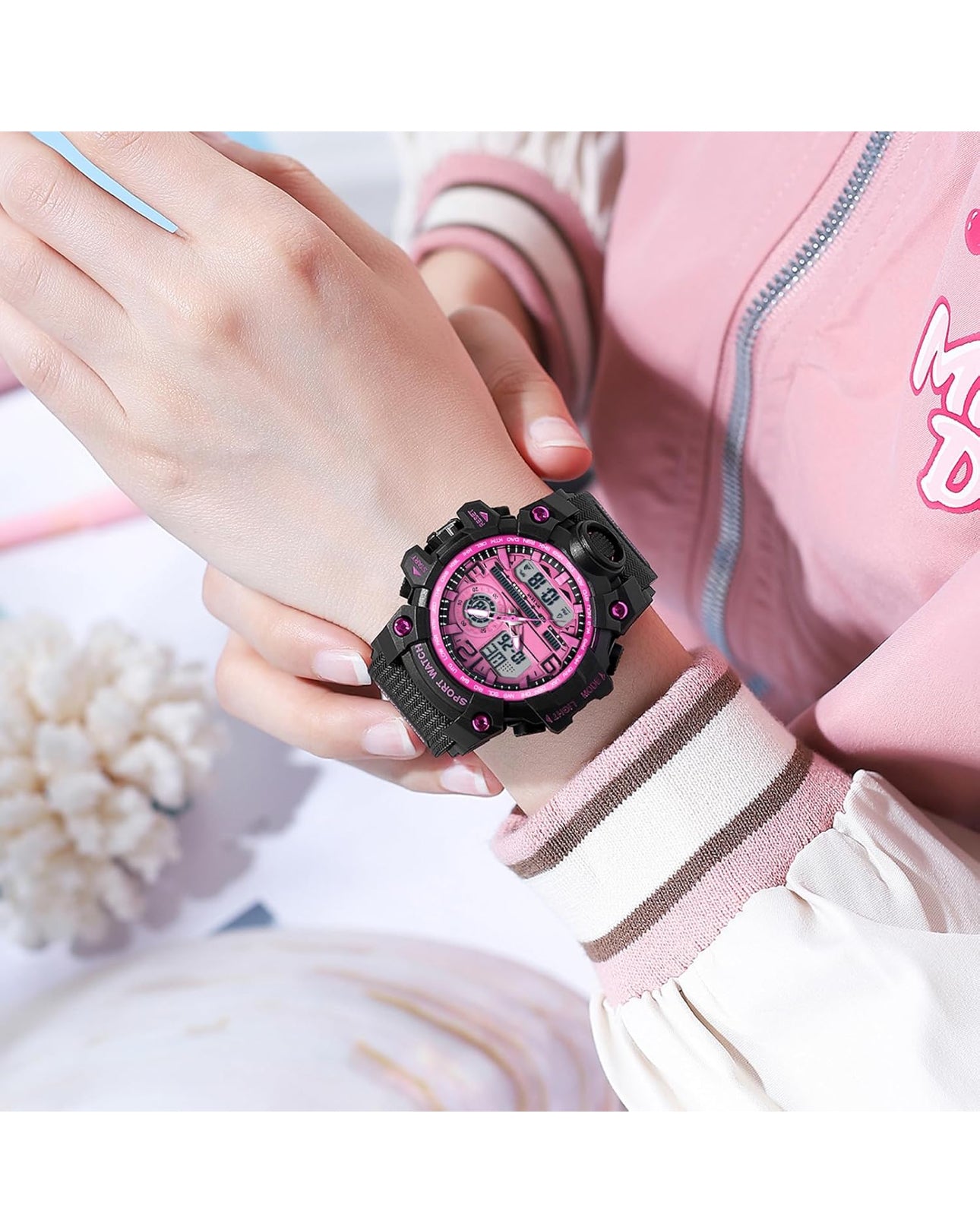 Women's Sport Watch Digital Waterproof Watches Military Watches Analog Outdoor Wrist Watch LED Luminous Alarm Stopwatch Dual Time Wristwatch
