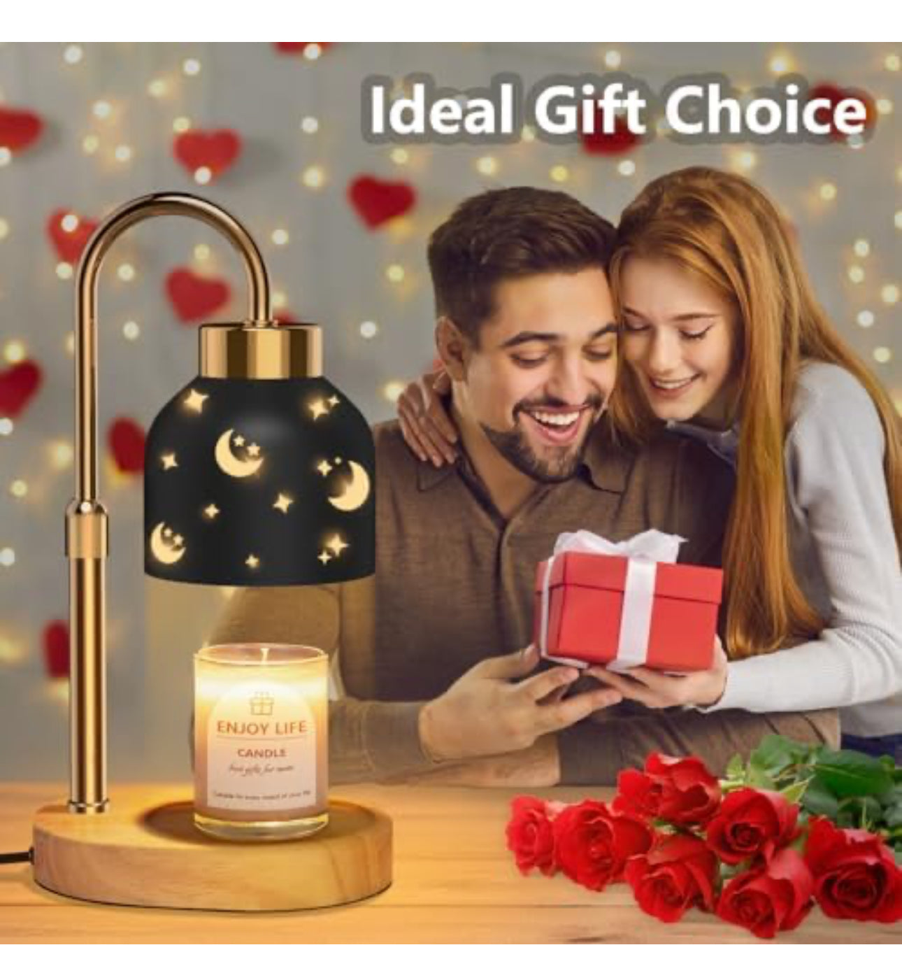 Candle Warmer Lamp with 2 Bulbs, with Dimmer Adjustable Height,Mothers Day Gifts,Vintage Home Decor,2/4/8H Timer