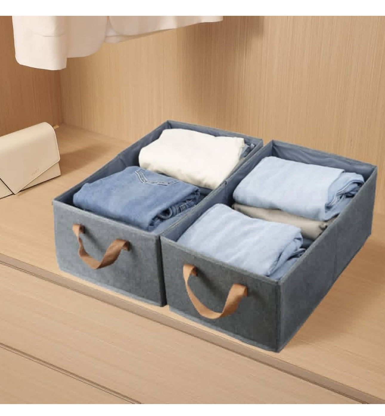 Fabric Storage Cubes Organizer with Handles, Sturdy