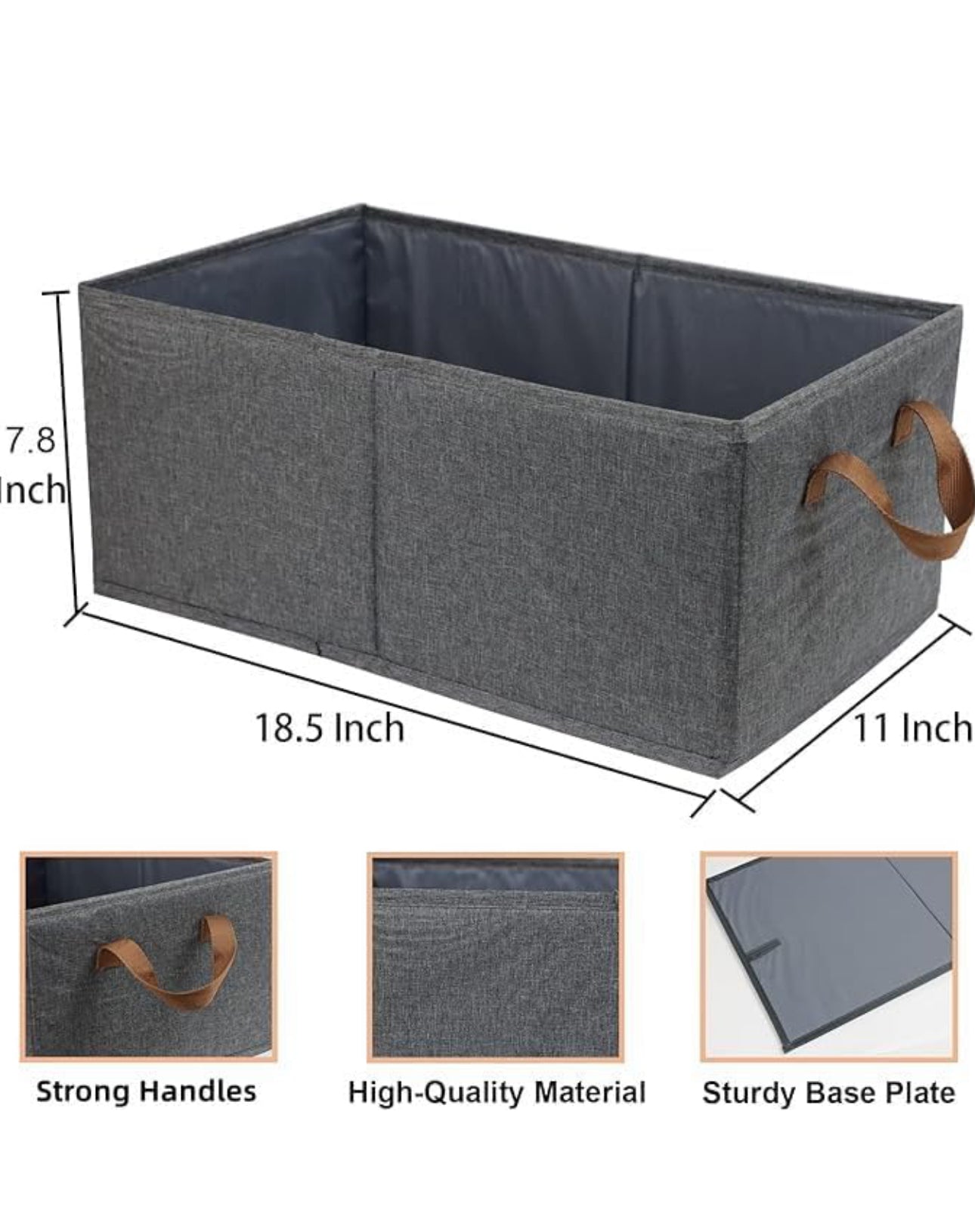 Fabric Storage Cubes Organizer with Handles, Sturdy