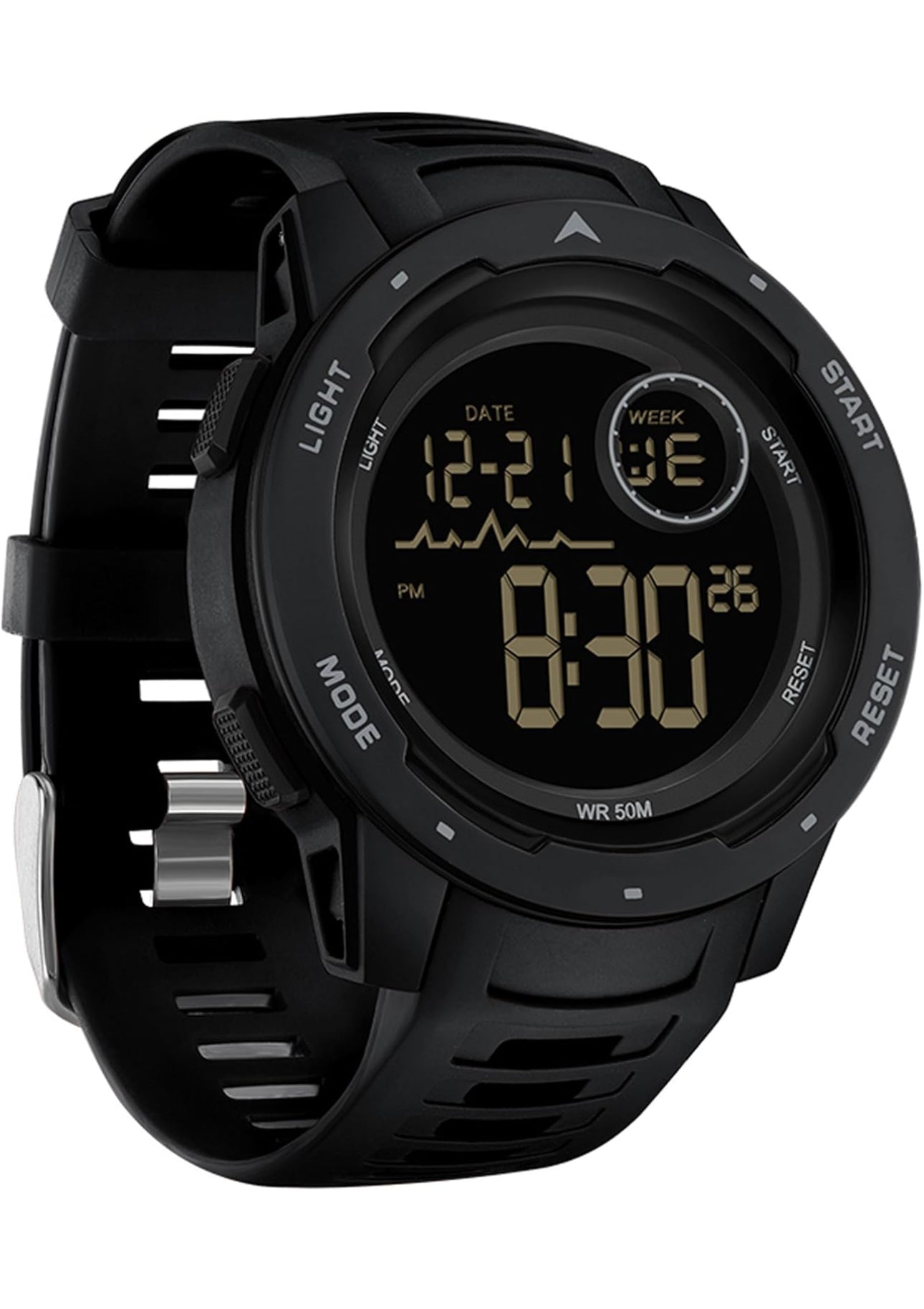 Men's Digital Watch Waterproof Sports Watches Tactical Military Stopwatch Alarm 12/24H Outdoor Mens Wristwatch for Running Swimming