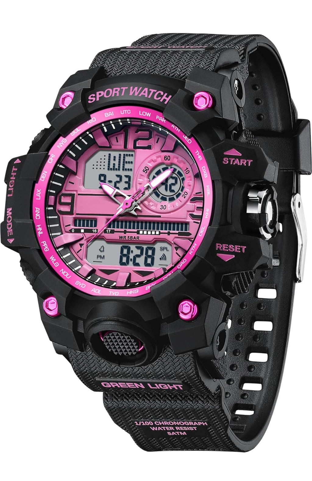Women's Sport Watch Digital Waterproof Watches Military Watches Analog Outdoor Wrist Watch LED Luminous Alarm Stopwatch Dual Time Wristwatch
