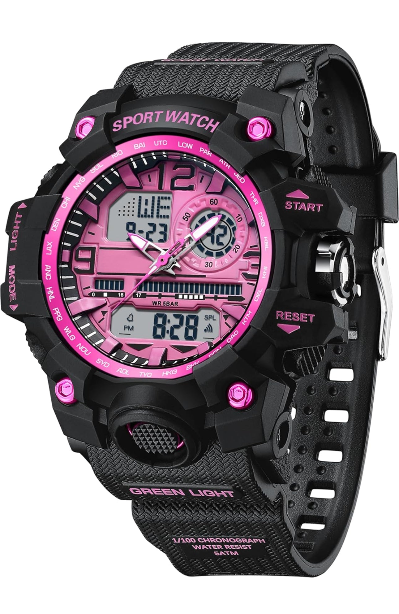Women's Sport Watch Digital Waterproof Watches Military Watches Analog Outdoor Wrist Watch LED Luminous Alarm Stopwatch Dual Time Wristwatch