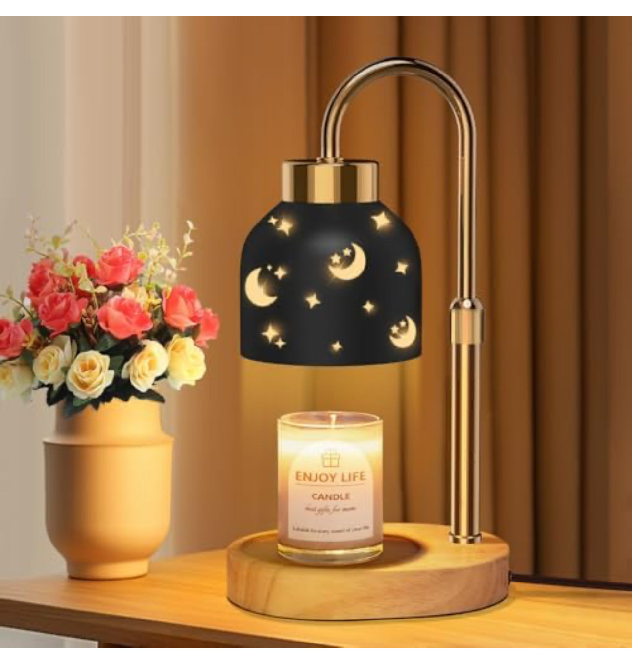 Candle Warmer Lamp with 2 Bulbs, with Dimmer Adjustable Height,Mothers Day Gifts,Vintage Home Decor,2/4/8H Timer