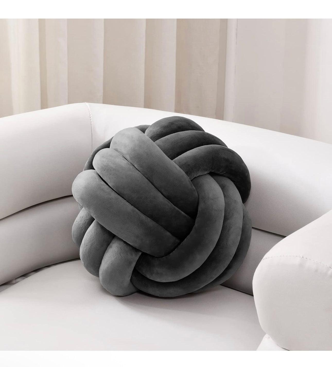 Sioloc Soft Knot Ball Pillows,Round Throw Pillow Cushion Home Decoration Plush Pillow,Throw Knotted Pillow Handmade Round Plush Pillow