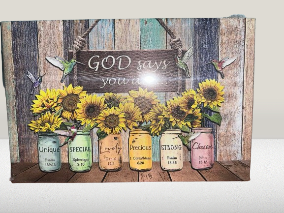 God Says You Are.... Aesthetic Canvas Wall Art