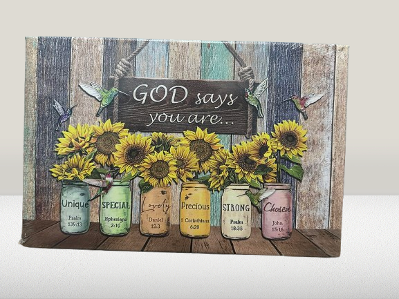 God Says You Are.... Aesthetic Canvas Wall Art