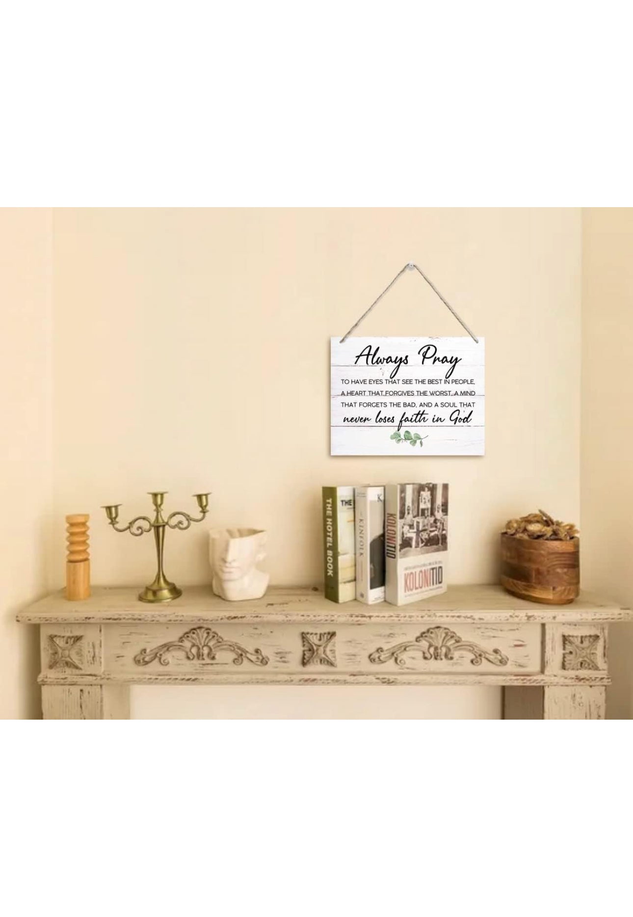 Bible Verse Printed Wood Plaque Sign Wall Hanging, Home Wall Decor Always Pray to Have Eyes Quote Scripture Rustic Hanging Wall Plaque Wood Signs, Christian Sign, Home Decor Sign, Farmhouse Style
