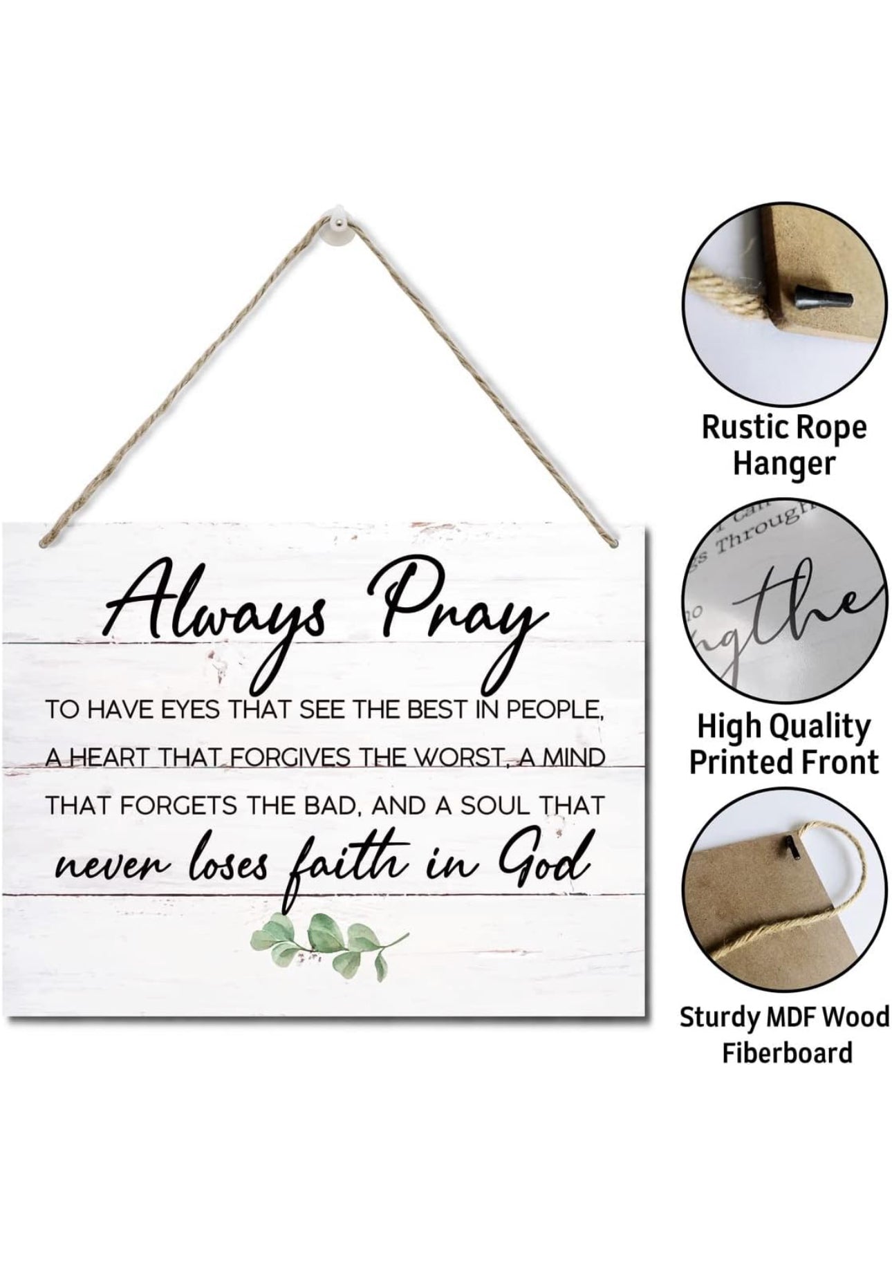 Bible Verse Printed Wood Plaque Sign Wall Hanging, Home Wall Decor Always Pray to Have Eyes Quote Scripture Rustic Hanging Wall Plaque Wood Signs, Christian Sign, Home Decor Sign, Farmhouse Style