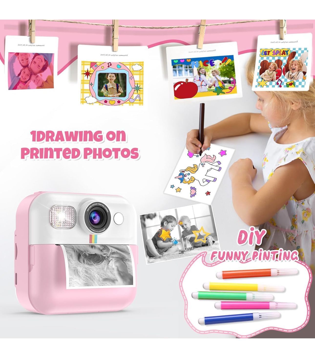Instant Print Camera for Kids