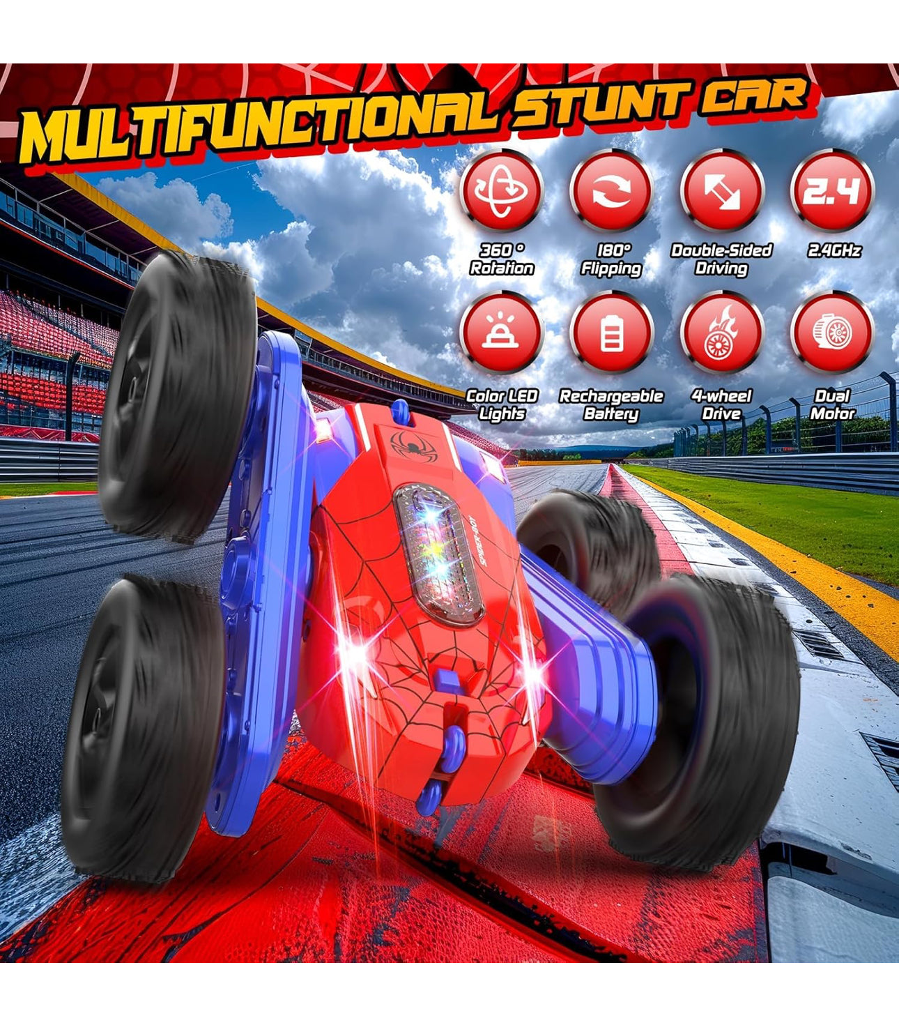Remote Control Car, Double sided 360 degree rotates and flip RC Stunt Car