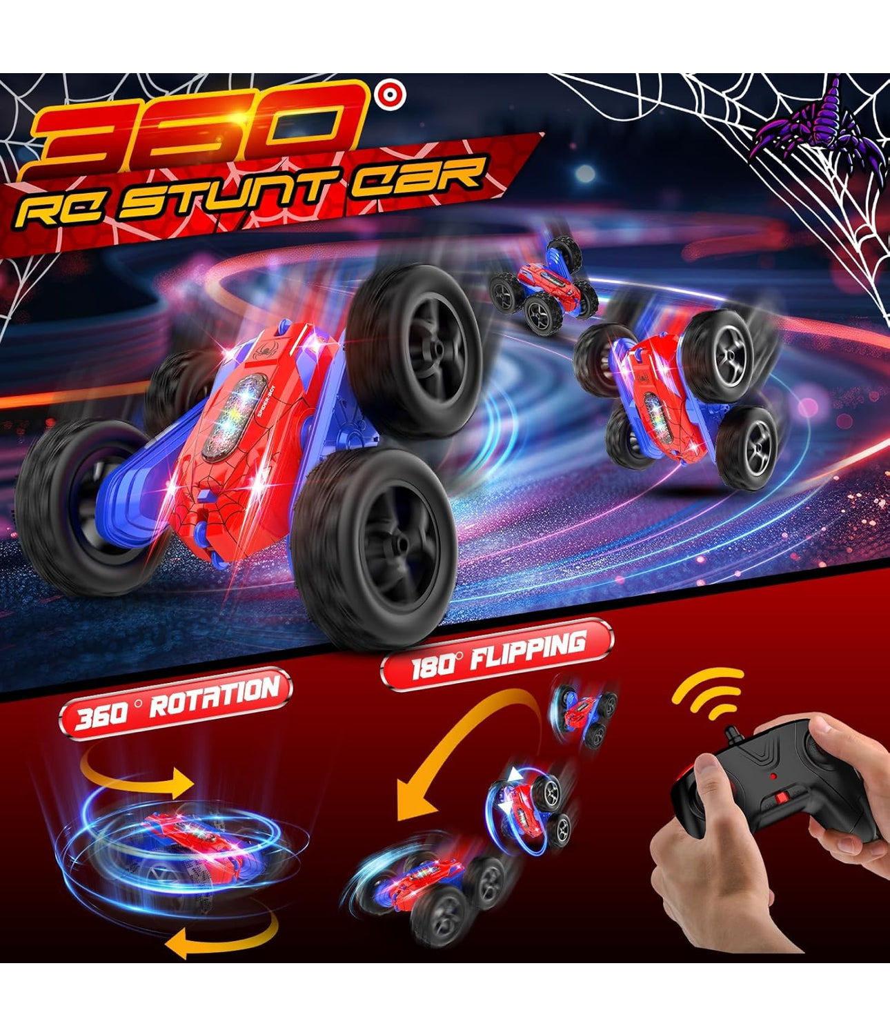 Remote Control Car, Double sided 360 degree rotates and flip RC Stunt Car
