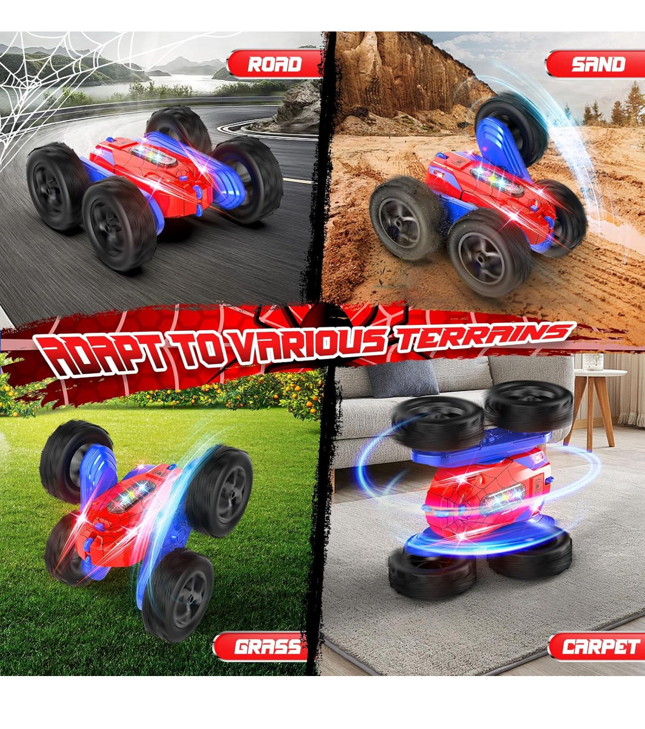 Remote Control Car, Double sided 360 degree rotates and flip RC Stunt Car