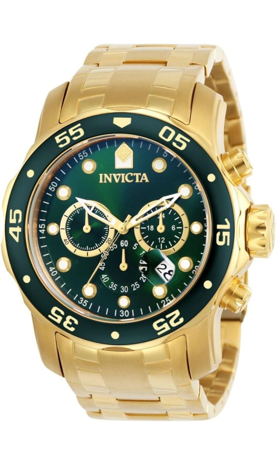 Invicta Men's Pro Diver Chronograph 18k Gold-Plated Watch