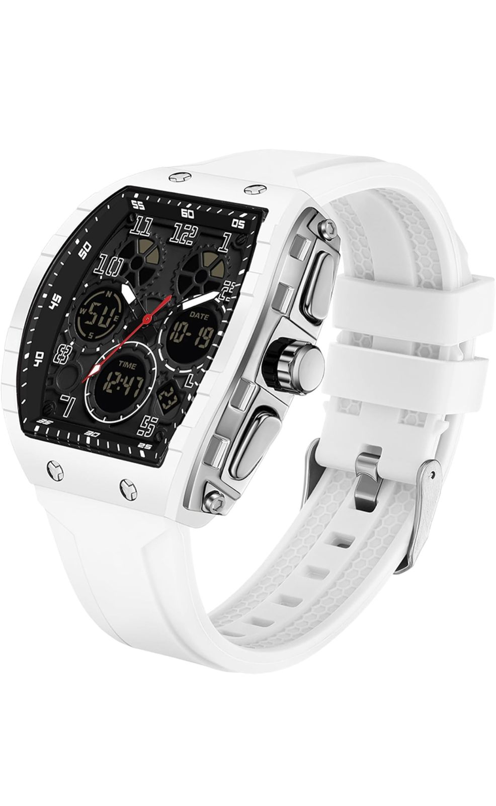 Wristwatch with Digital Analog Dual Time Display, Countdown, Stopwatch and Waterproof